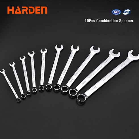 Набор ключей комбинированных 10 предметов CRV 8-22mm. // HARDEN